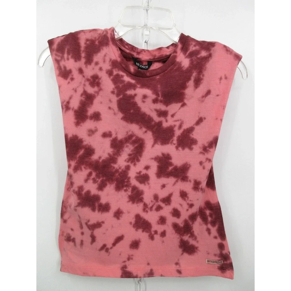 HUDSON KIDS TIE DYE TANK TOP Girl's Size Large 12-14 CABERNET (Pink And‎ Maroon)